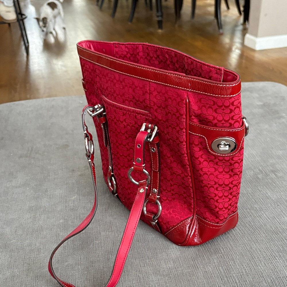 Coach Crimson Signature Tote